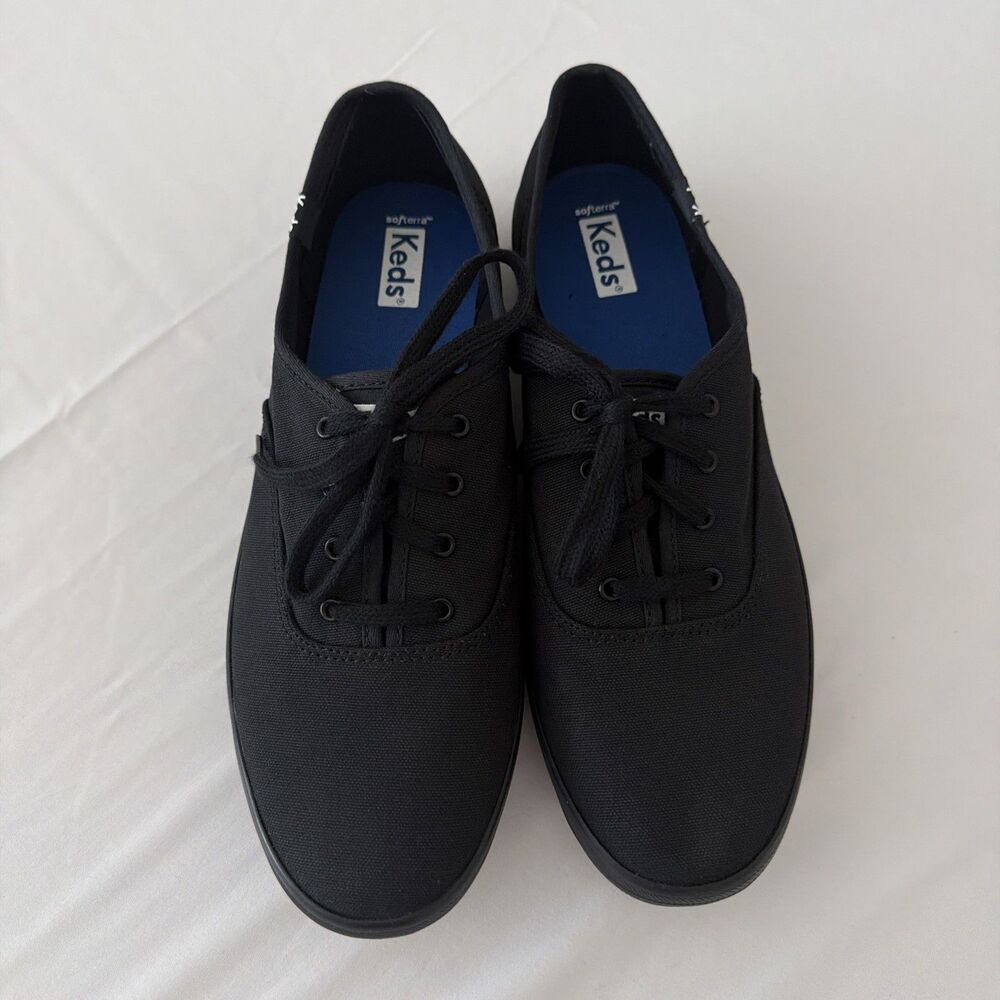 Keds Women Sz 10W 10 Wide Champion Black Canvas Athletic Sneaker WF24700 Low Top - Picture 3 of 11